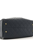Canvas Quilted Medium CHNL 25 Handbag Dark Blue