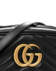 Calfskin Matelasse Small GG Marmont Chain Shoulder Bag Black