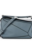 Calfskin Small Puzzle Bag Stone Blue