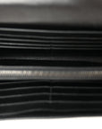 Shiny Alligator Monochrome Constance Long Wallet Black