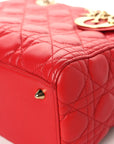 Lambskin Cannage Medium Lady D1OR Red