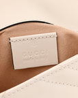 Calfskin Matelasse Super Mini GG Marmont Shoulder Bag White