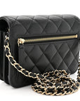 Caviar Quilted Mini Wallet On Chain WOC Black