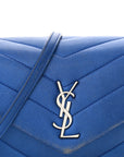 Metallic Calfskin Y Quilted Monogram Toy Loulou Crossbody Bag Blue Royal