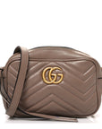 Calfskin Matelasse Mini GG Marmont Chain Shoulder Bag Porcelain Rose