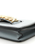 Grained Calfskin Mini J'AD1OR Chain Flap Bag Sky Blue