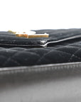 Velvet Tri-Quilt Monogram Medium College Bag Black