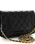 Lambskin Quilted Wallet On Chain WOC Black
