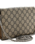 GG Supreme Monogram Mini Dionysus Chain Wallet Beige Taupe