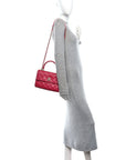 Lambskin Quilted Small Trendy CC Flap Dual Handle Bag Dark Pink