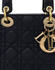 Lambskin Cannage Small Lucky Badges My Lady D1OR Navy