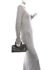 Metallic Calfskin Cannage Stitched Small East West Lady D1OR Bronze