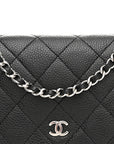Caviar Quilted Wallet on Chain WOC Black