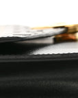 Vitello Cruise F is FNDI Bi-Color FF 1974 Embossed Medium Envelope Wallet On Chain Black Maya