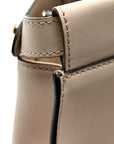 Vitello Seta Snakeskin Monster Eyes Medium Peekaboo Iconic Satchel Amido Sand Black