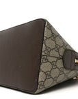 GG Supreme Monogram Web Medium Ophidia Top Handle Dome Bag Brown