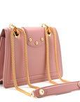 DOLCE GABBANA Smooth Calfskin Small DG Amore Envelope Bag Pink