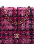 Tweed Quilted Wallet On Chain WOC Fuchsia Purple
