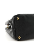 Saffiano Medium Galleria Double Zip Tote Black