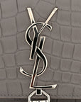 Calfskin Crocodile Embossed Kate Monogram Tassel Chain Wallet Fog