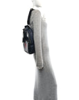 X SHAWN STUSSY Grained Calfskin Ox Head Crossbody Backpack Navy Blue