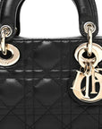 Lambskin Cannage Small Lady D-Joy Black