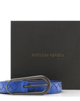 Metallic Nappa Intrecciato Belt 80 32 Blue