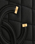 Caviar Quilted Medium CC Filigree Vanity Case Black