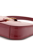 Patent Calfskin Le 5 A 7 Mini Hobo Red Grenat