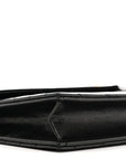 Grain De Poudre Matelasse Chevron Monogram Envelope Chain Wallet Black