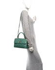 Lambskin Quilted Small Trendy CC Flap Dual Handle Bag Light Green