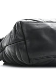 Lambskin Quilted Small Loulou Puffer Monogram Chain Satchel Black