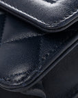 Lambskin Quilted Hold The Line Wallet On Chain WOC Dark Blue