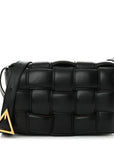 Nappa Maxi Intreccio Padded Cassette Crossbody Bag Black