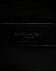 Lambskin Quilted Monogram Monochrome Medium Loulou Puffer Chain Satchel Black