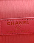 Lambskin Quilted Trendy Mini Vanity Case With Chain Pale Pink