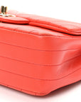 Lambskin Chevron Quilted Mini Rectangular Flap Red