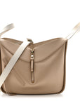 Calfskin Small Hammock Shoulder Bag Sand White