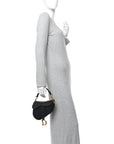 Grained Calfskin Mini Saddle Bag Black