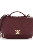 Caviar Quilted Small Business Affinity Flap Burgundy
