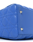Lambskin Cannage Medium Lady D1OR Blue Persan