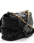 Goatskin Quilted Maxi CHNL 19 Flap Black