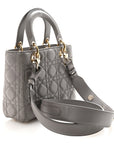 Lambskin Cannage Small Lucky Badges My Lady D1OR Grey