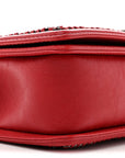 Calfskin Quilted Medium Top Handle Boy Flap Red