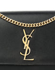 Grain De Poudre Medium Classic Monogram Kate Satchel Black