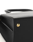 Grained Calfskin Medium St. Honore Tote Black