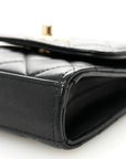 Lambskin Quilted Trendy CC Card Holder On Chain Black