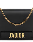Calfskin J'AD1OR Wallet on Chain Pouch Black