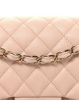Caviar Quilted Jumbo Double Flap Light Beige