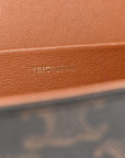 Canvas Calfskin Triomphe Shoulder Bag Tan